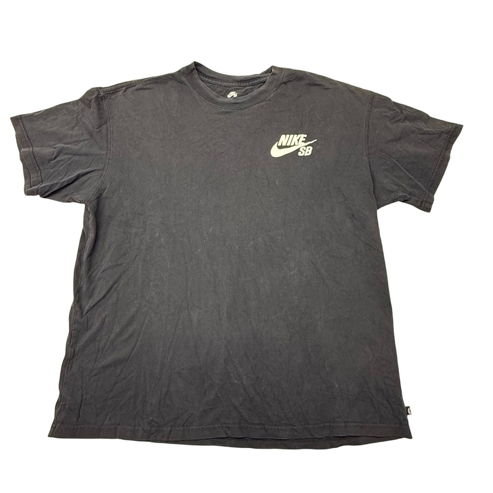 Nike SB Mens Loose Fit Graphic Logo T-Shirt Black XL Short Sleeve Skate Tee